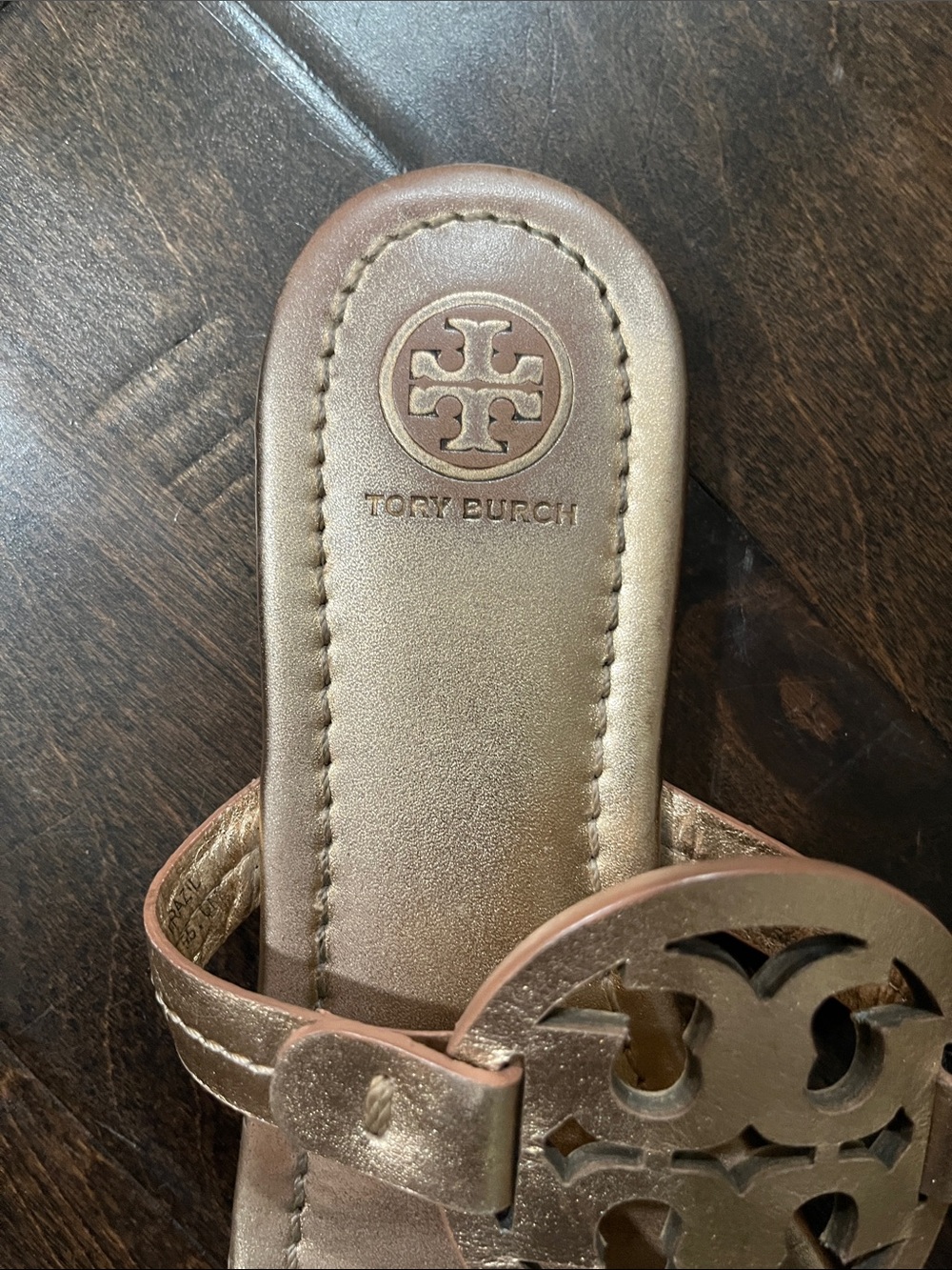 Tory Burch Rose Gold Logo Miller Thong Sandals - Women - Picture 7 of 11